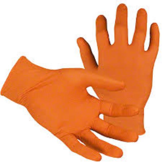 Where to find .GLOVE 8 MIL ORANGE NITRILE XL in Texas City